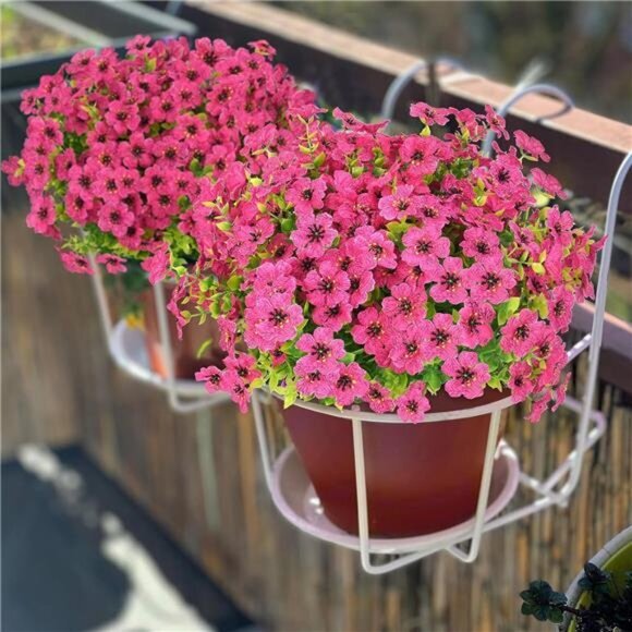 Flowers for Outdoors, 9 Bundles Artificial‎ Plants & Flowers Outdoor, (Rose Red) - Picture 3 of 7